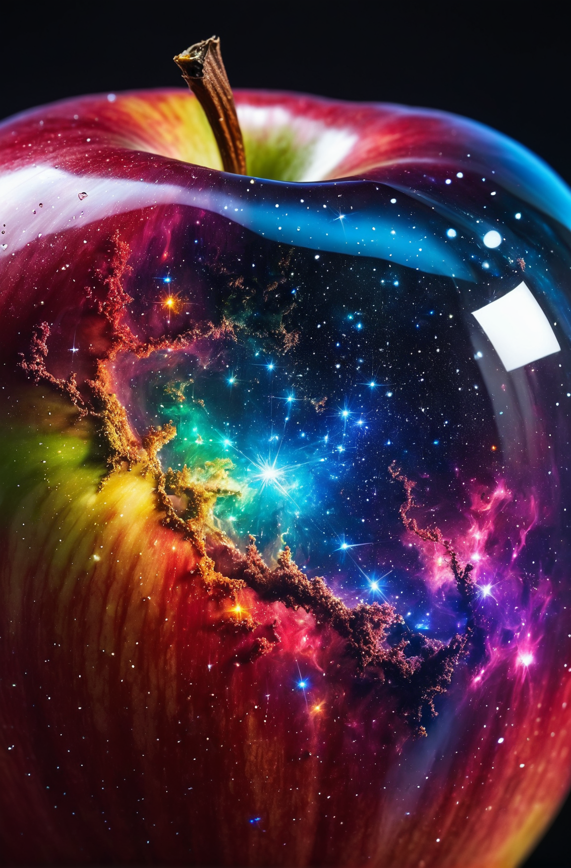 00023-high quality, 8K Ultra HD, Space stars and galaxies inside an apple made of crystal, by yukisakura, high detailed, Beautiful, ep.png